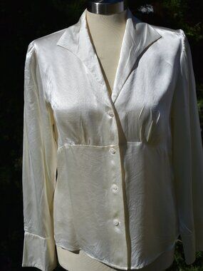 Cream Silk Empire Waist Blouse